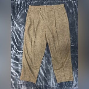 Wool-Blend Single Pleated Trousers